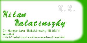 milan malatinszky business card